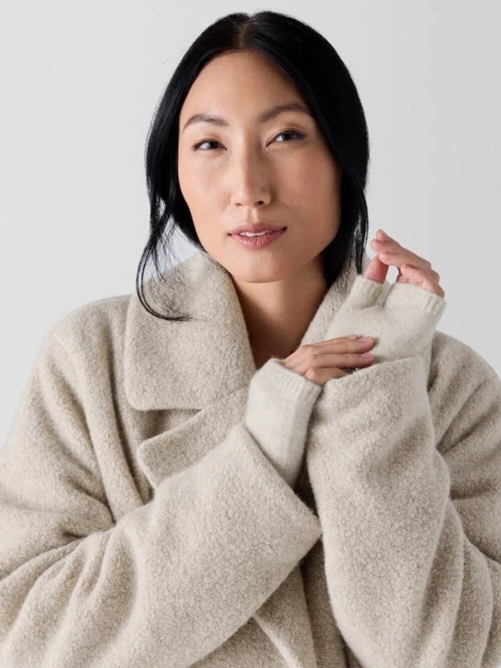 NWT Eileen Fisher Maple Oat  Cashmere Silk Bliss Glovelettes OS